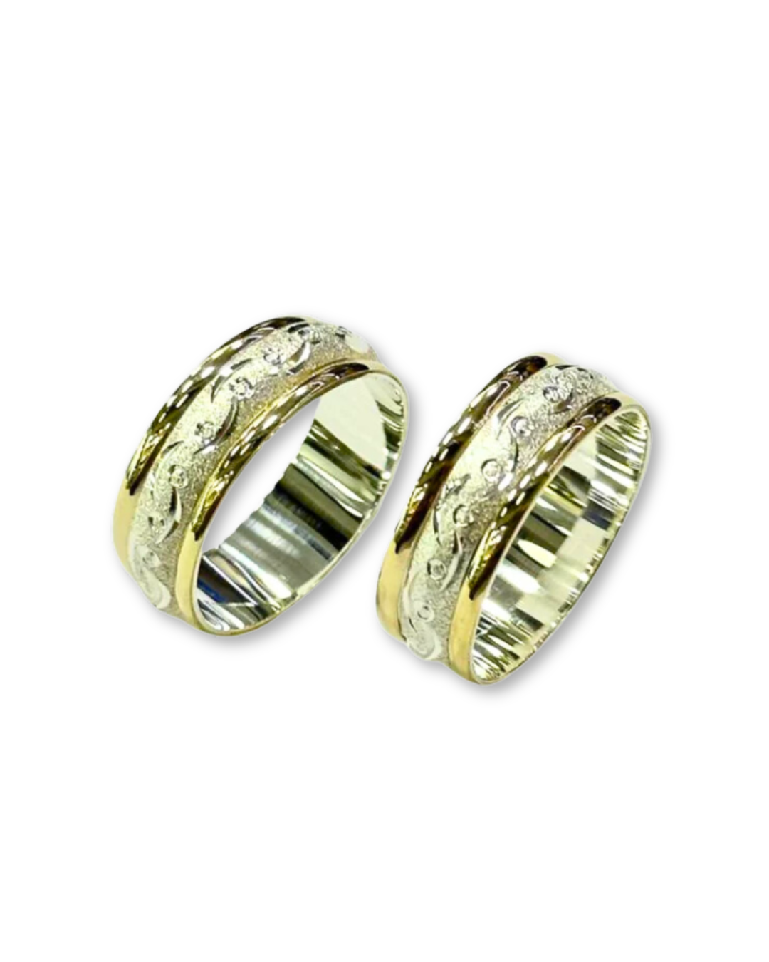 DUO DE ANILLOS CON LAMINA CON BAÑO DE ORO
