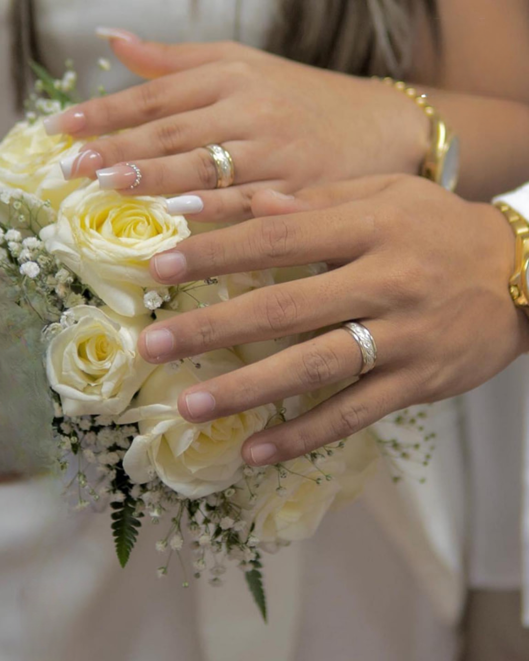 DUO DE ANILLOS CON LAMINA CON BAÑO DE ORO