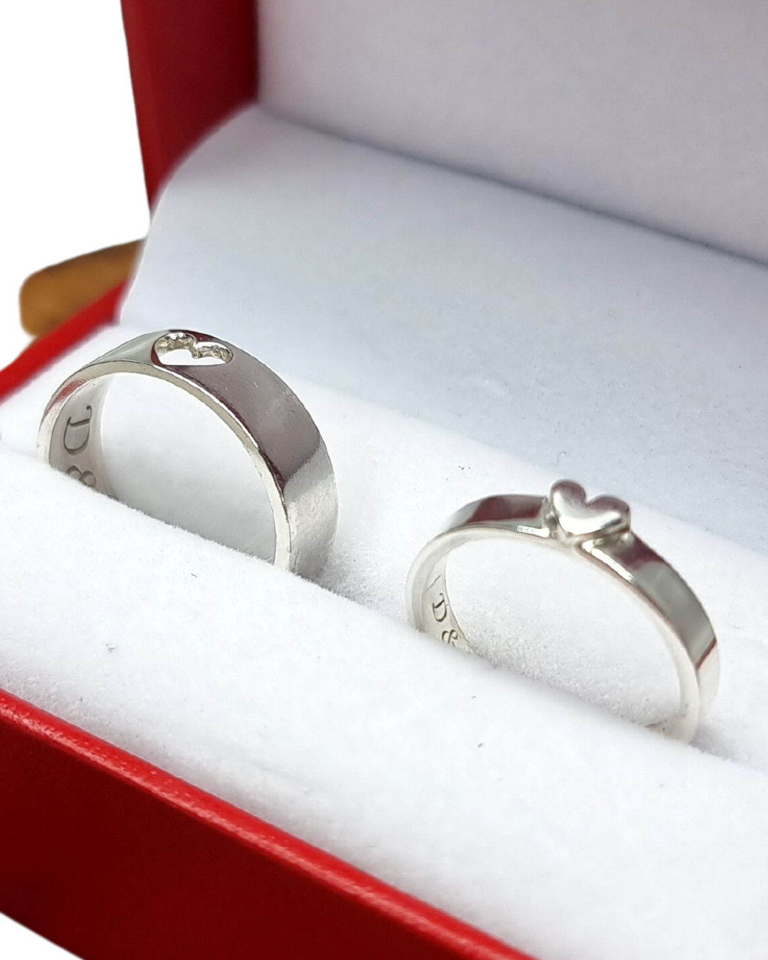DUO DE ANILLOS CORAZON ENCAJADO