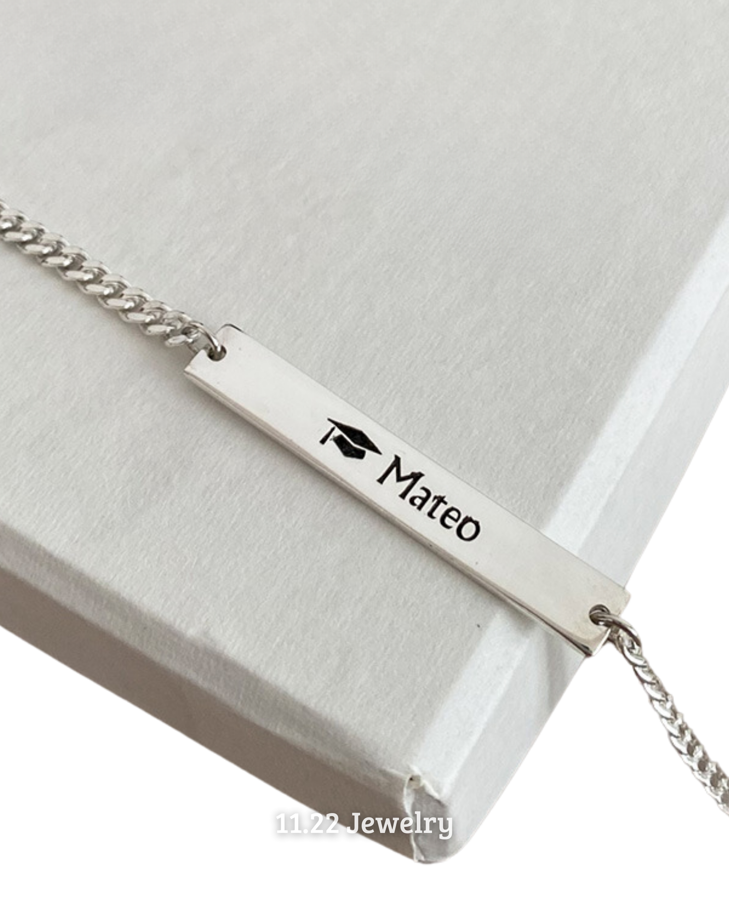 PULSERA PLACA RECTANGULAR + CADENA GRUESA