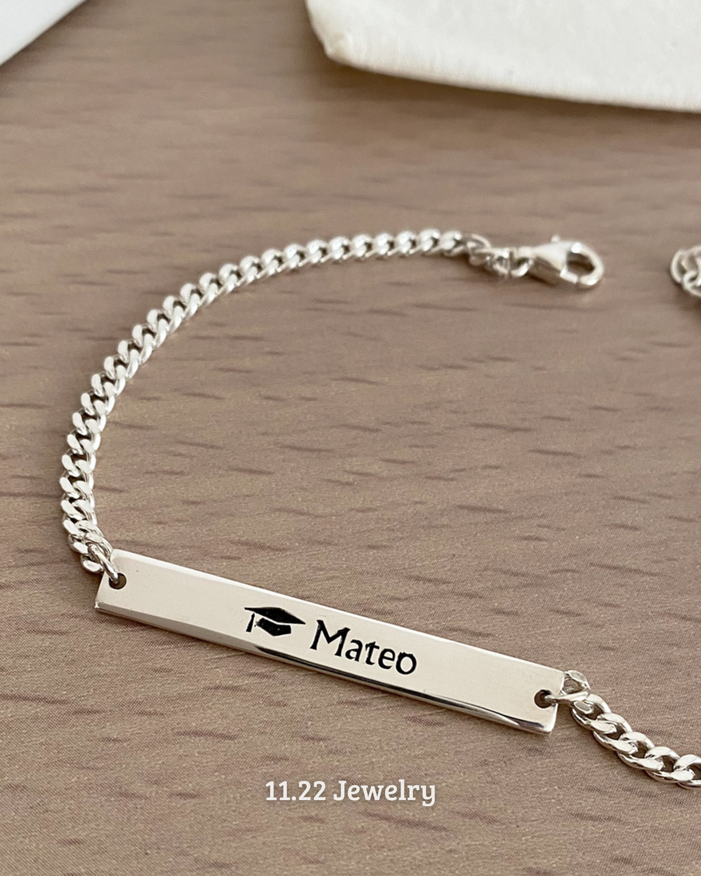 PULSERA PLACA RECTANGULAR + CADENA GRUESA