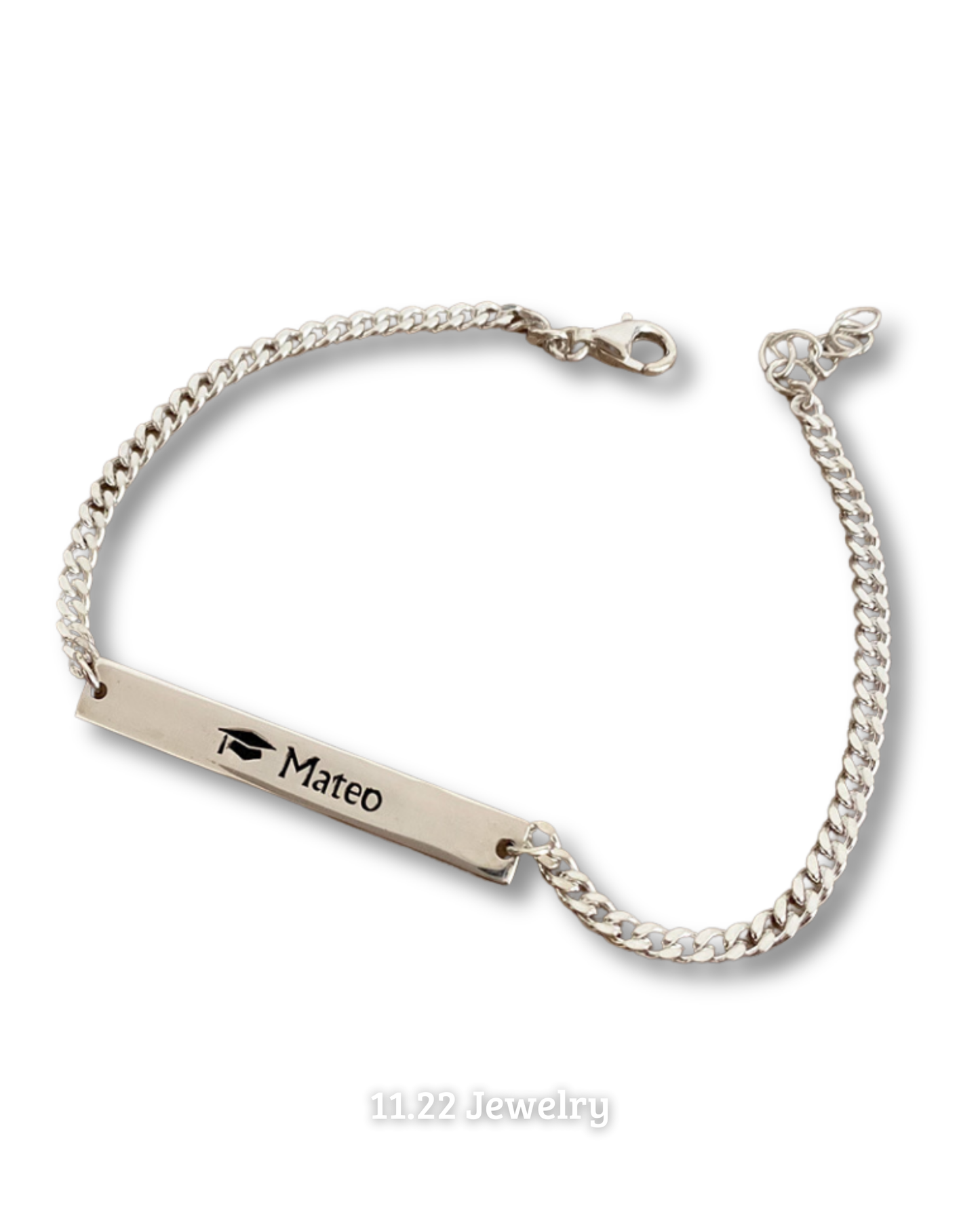 PULSERA PLACA RECTANGULAR + CADENA GRUESA