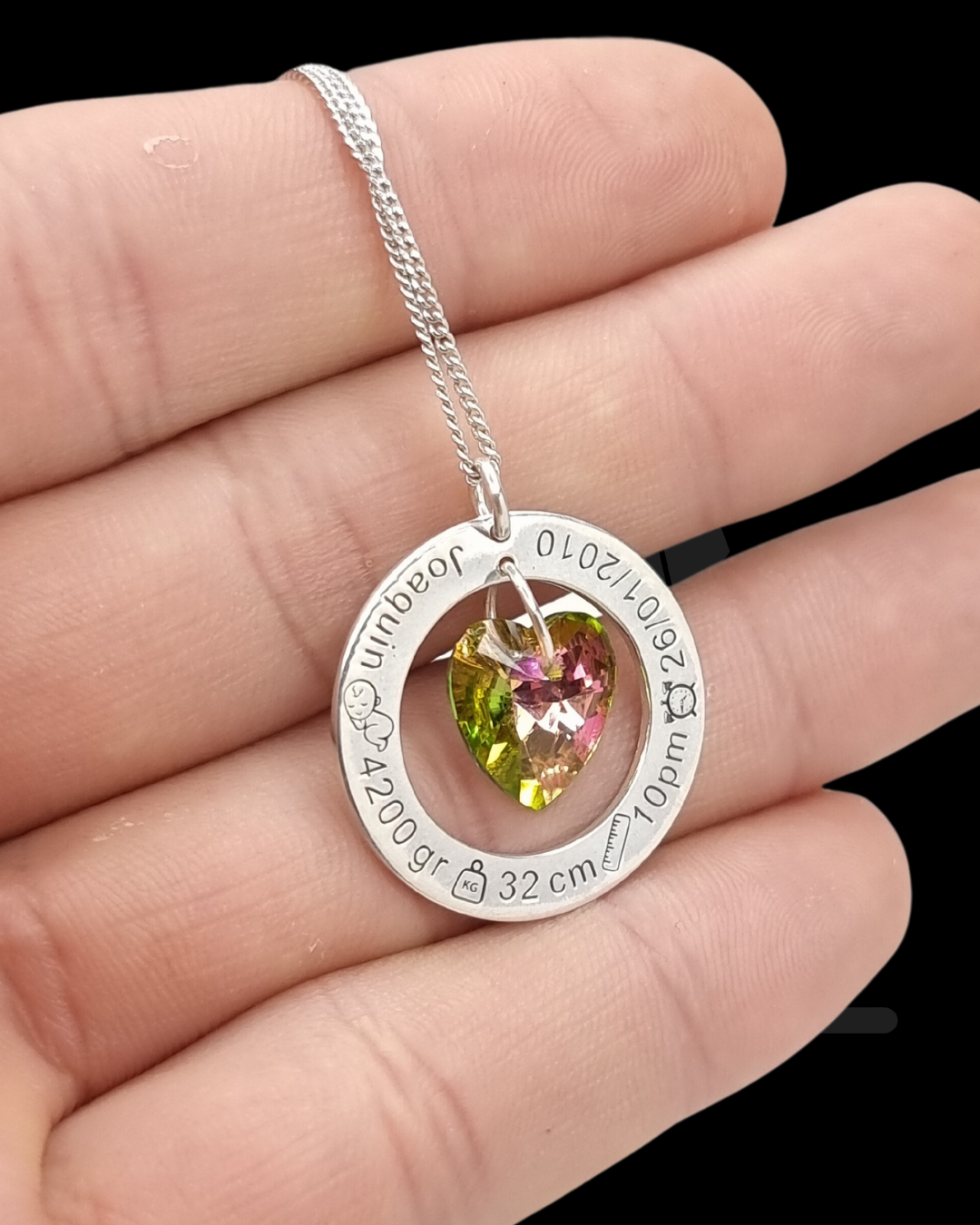 COLLAR CIRCULO DE LA VIDA CON CORAZÓN SWAROVSKI