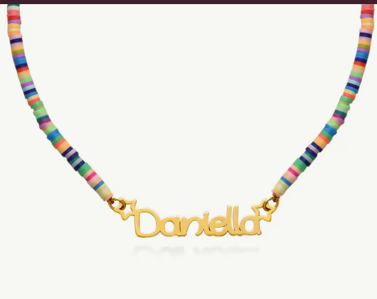 Collar nombre clásico para bebé o niños
