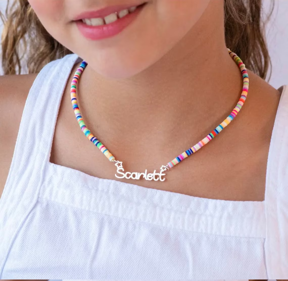 Collar nombre clásico para bebé o niños