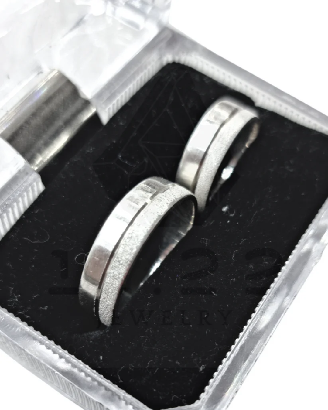 DUO DE ANILLOS BORDE TEXTURIZADO Y PERSONALIZADO EXTERIOR