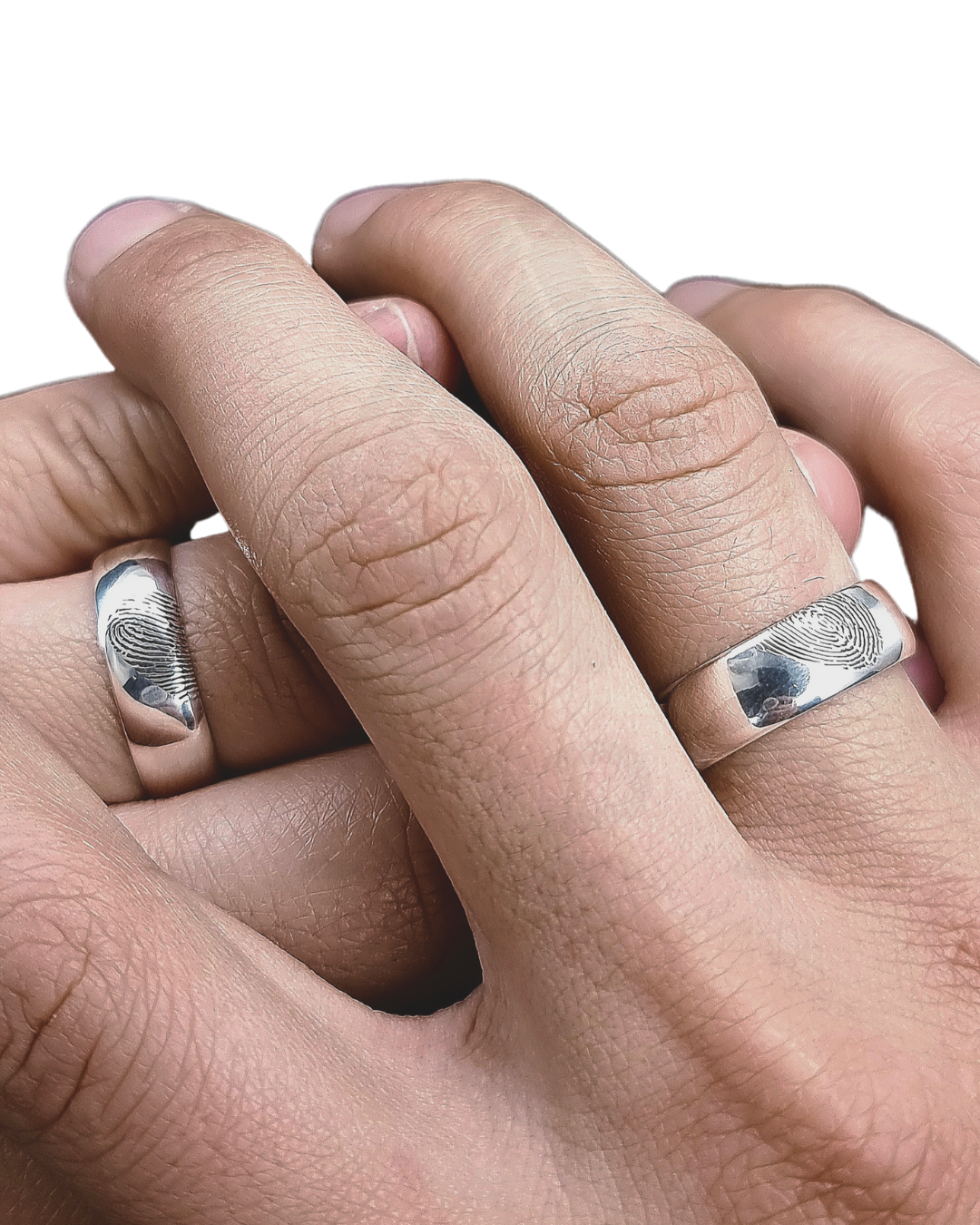 DUO DE ANILLOS CON HUELLAS DACTILARES