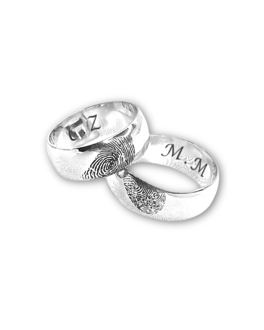 DUO DE ANILLOS CON HUELLAS DACTILARES