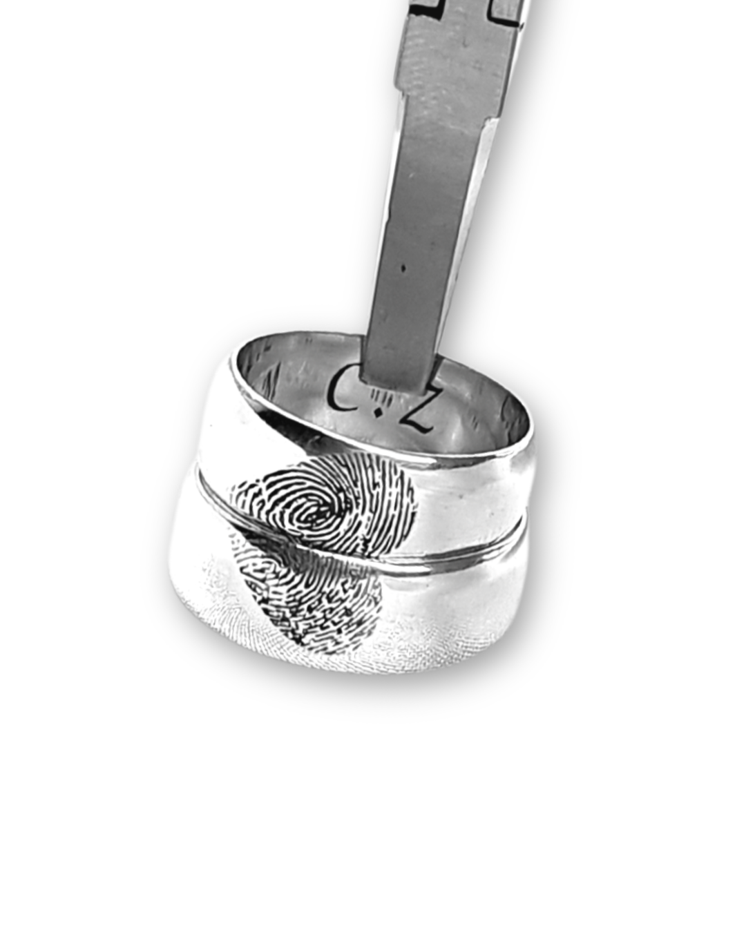 DUO DE ANILLOS CON HUELLAS DACTILARES