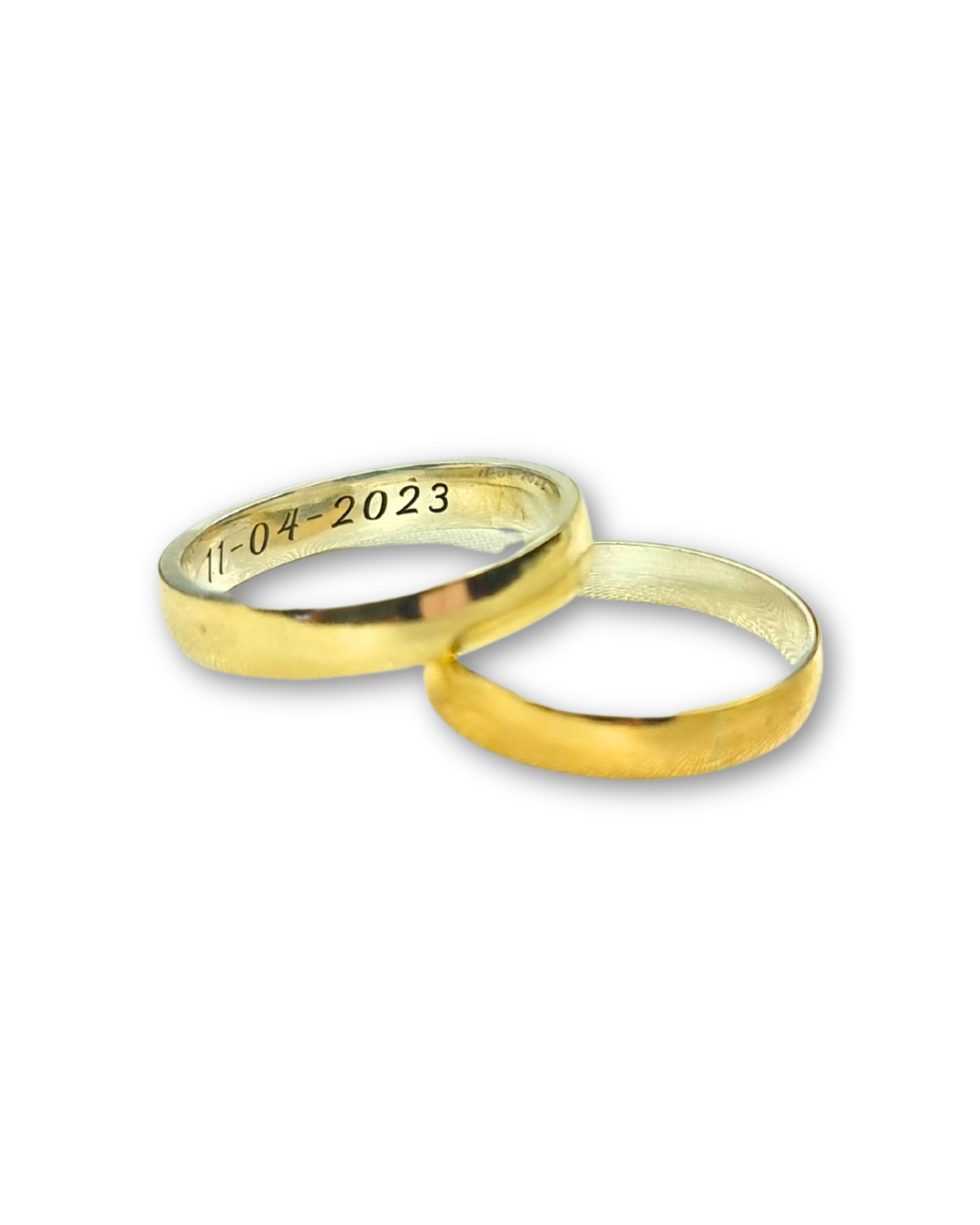 DUO DE ANILLOS CON LAMINA CON BAÑO DE ORO