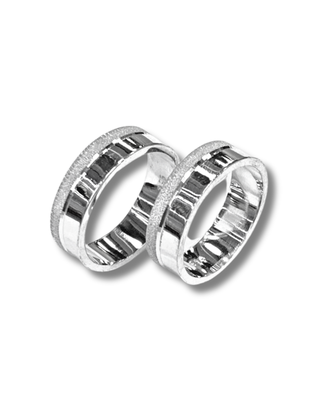 DUO DE ANILLOS BORDE TEXTURIZADO Y PERSONALIZADO EXTERIOR