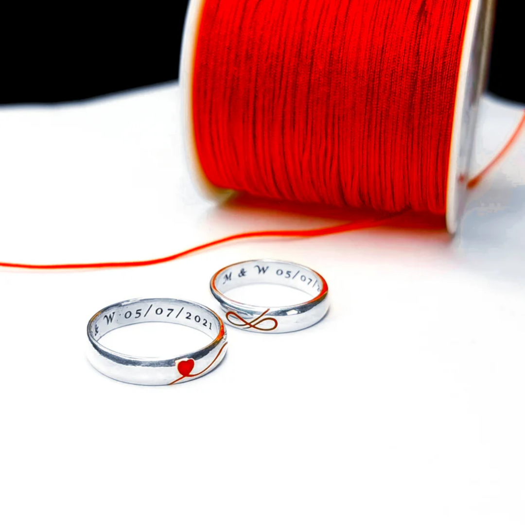 DUO DE ANILLOS "LEYENDA DEL HILO ROJO"