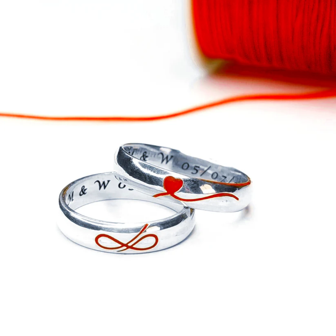 DUO DE ANILLOS "LEYENDA DEL HILO ROJO"