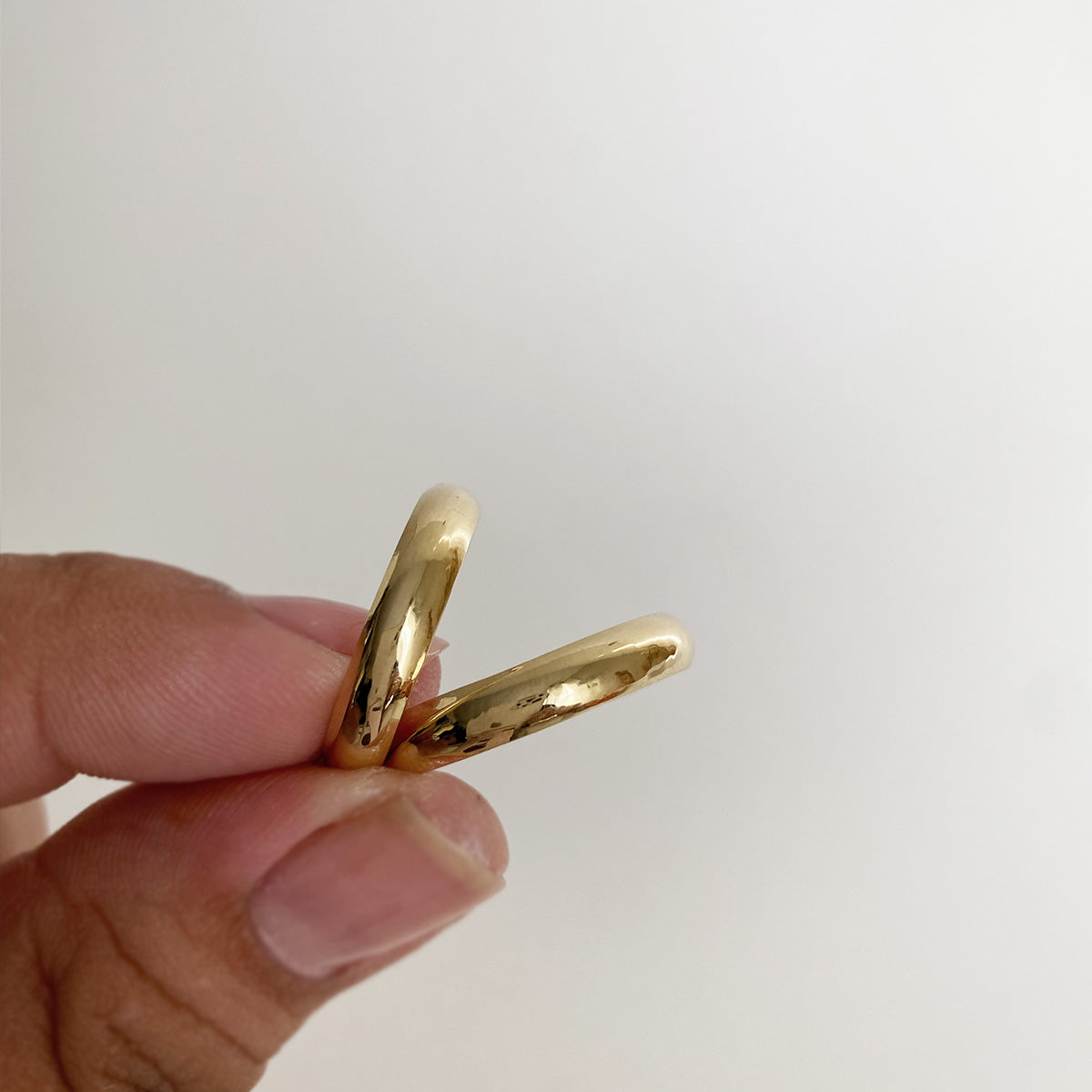 Anillos plata + lámina de oro 18k