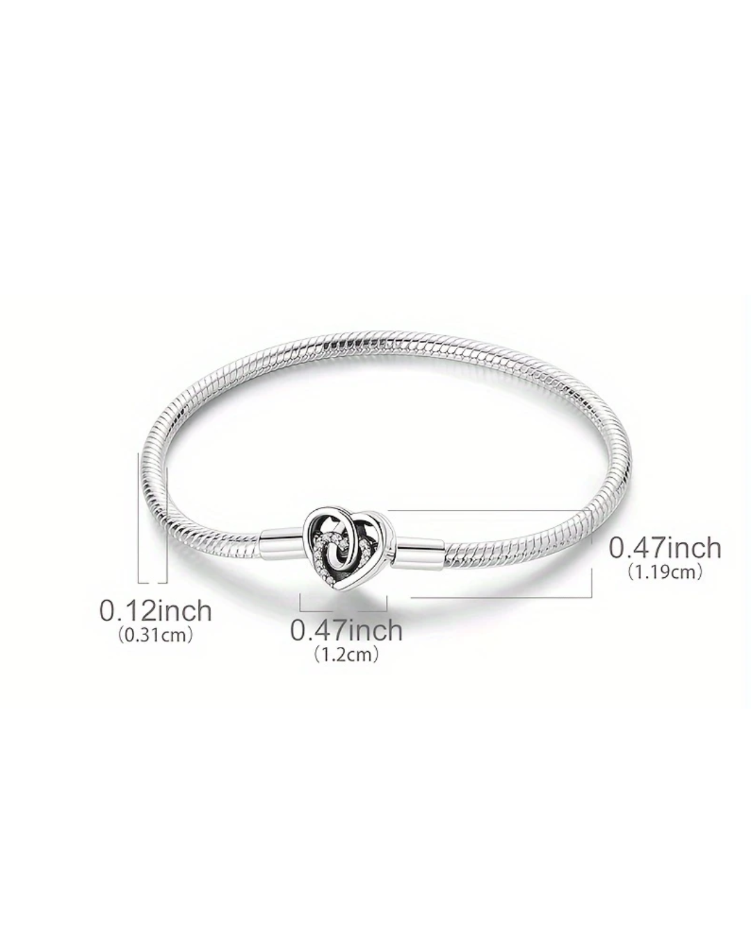 BRAZALETE DISEÑO SEMI RIGIDO CON DIJE CORAZÓN - PRE ORDEN