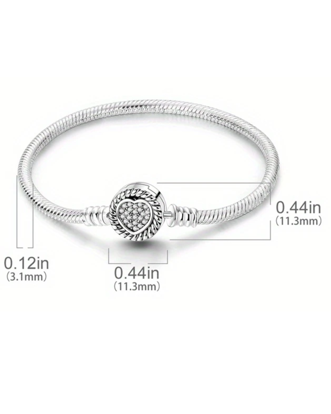 BRAZALETE DISEÑO SEMI RIGIDO CON DIJE REDONDO