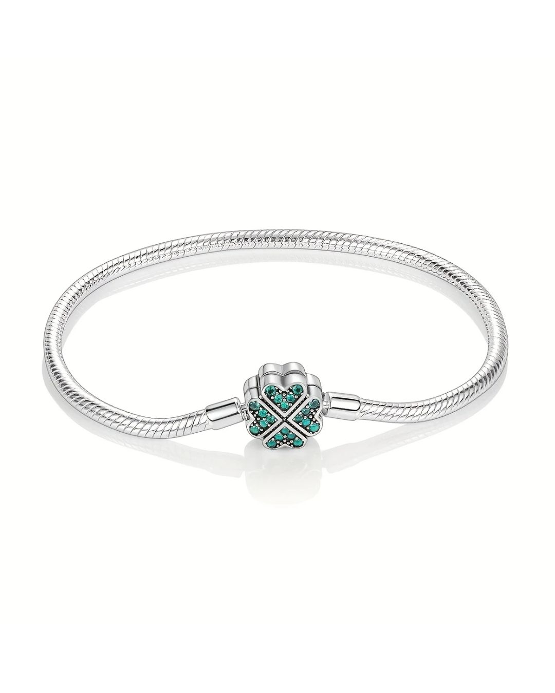 BRAZALETE DISEÑO SEMI RIGIDO CON DIJE TREBOL - PRE ORDEN