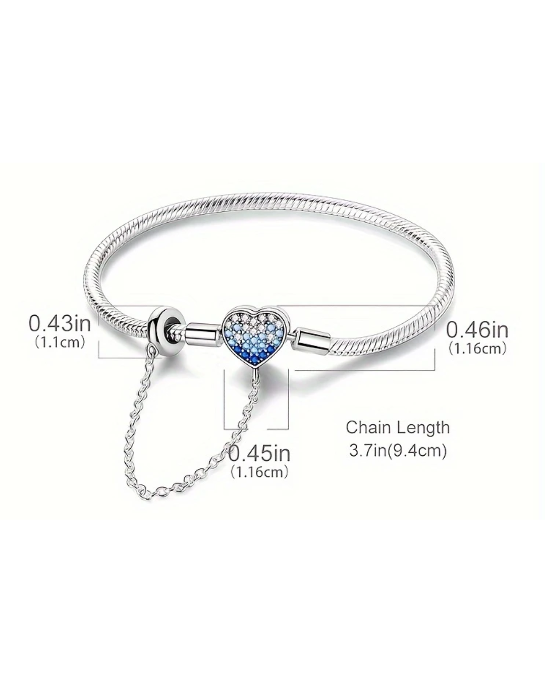 BRAZALETE DISEÑO SEMI RIGIDO CON CORAZÓN - PRE ORDEN