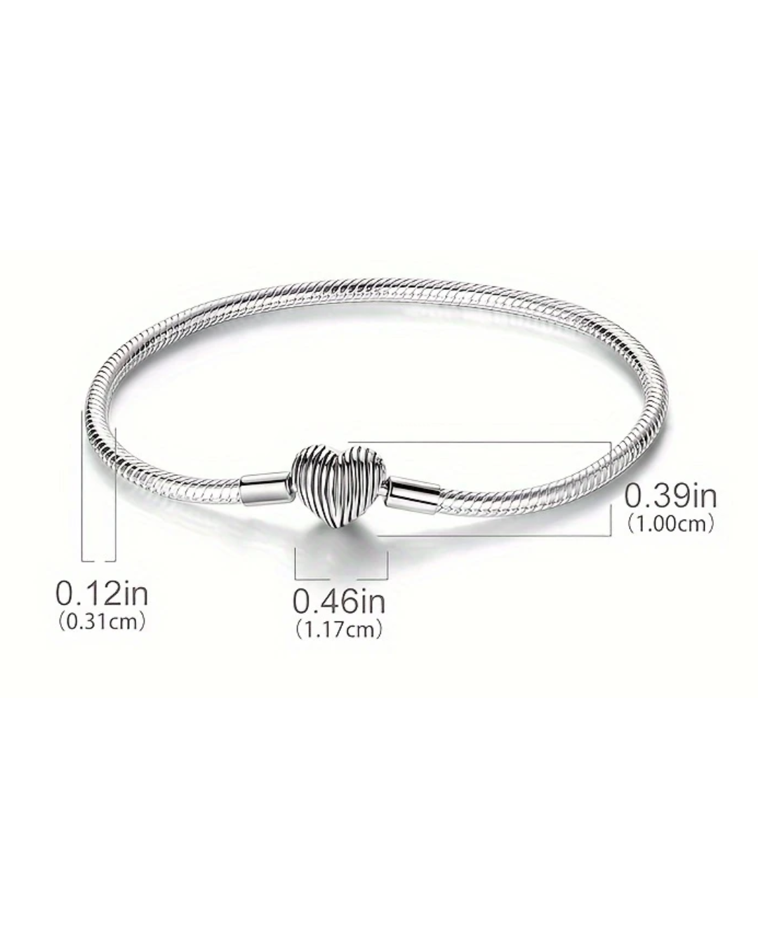 BRAZALETE DISEÑO SEMI RIGIDO CON CORAZÓN - PRE ORDEN