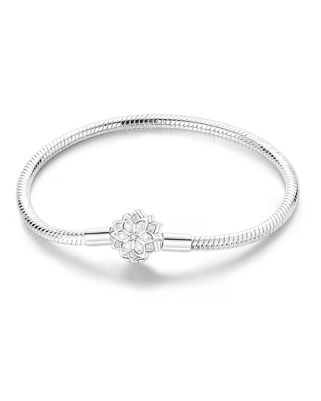 BRAZALETE DISEÑO SEMI RIGIDO CON BROCHE FLOR - PRE ORDEN