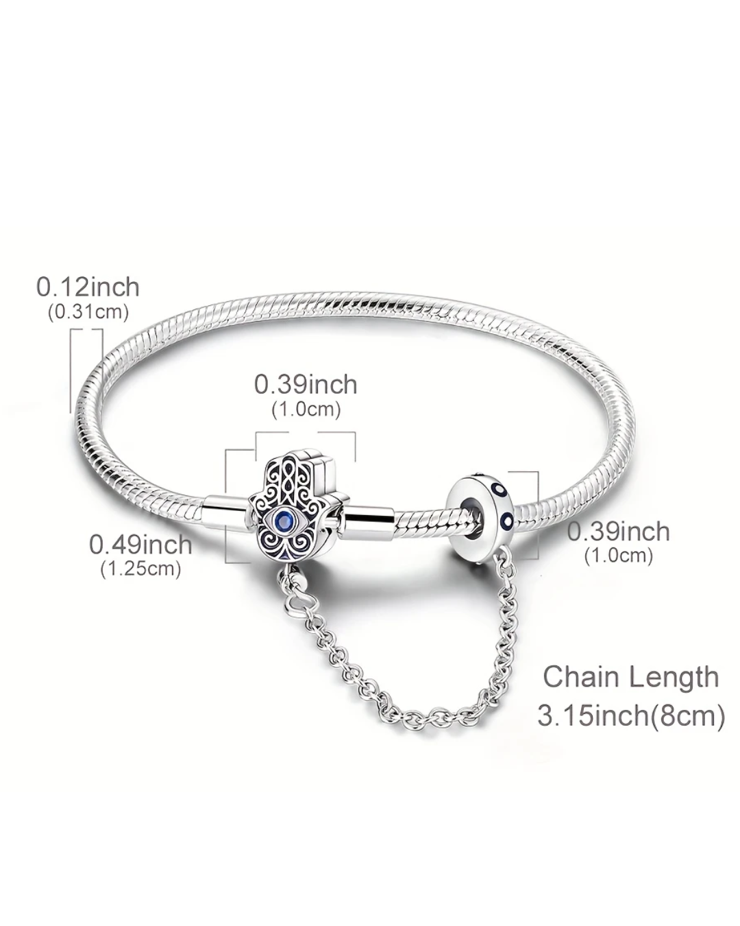 BRAZALETE DISEÑO SEMI RIGIDO CON BROCHE MANO DE HAMSA - PRE ORDEN