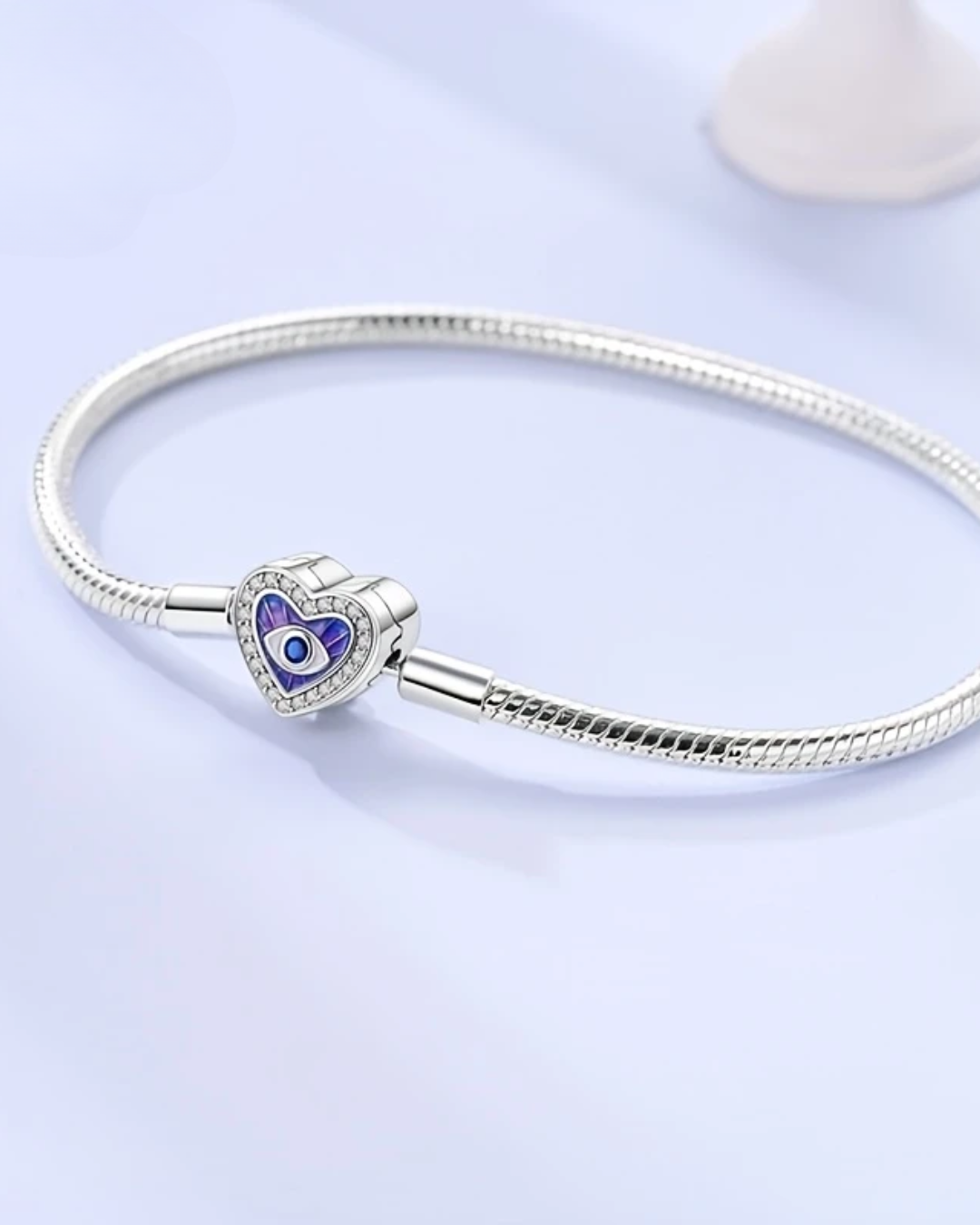 BRAZALETE DISEÑO SEMI RIGIDO CON BROCHE DE OJO TURCO - PRE ORDEN