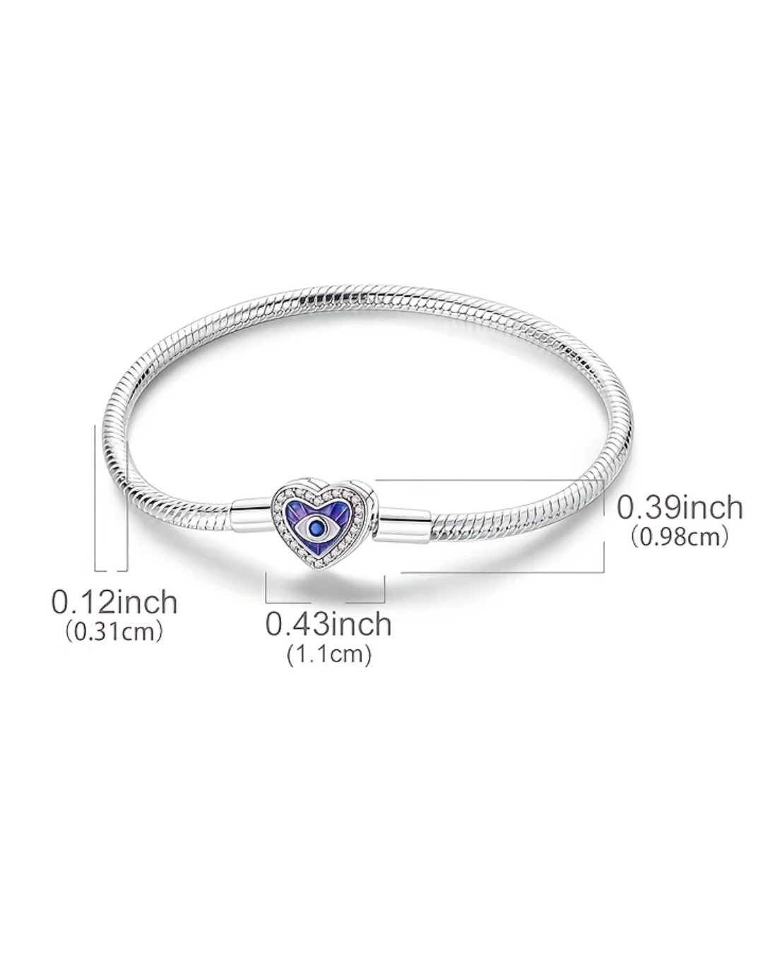 BRAZALETE DISEÑO SEMI RIGIDO CON BROCHE DE OJO TURCO - PRE ORDEN