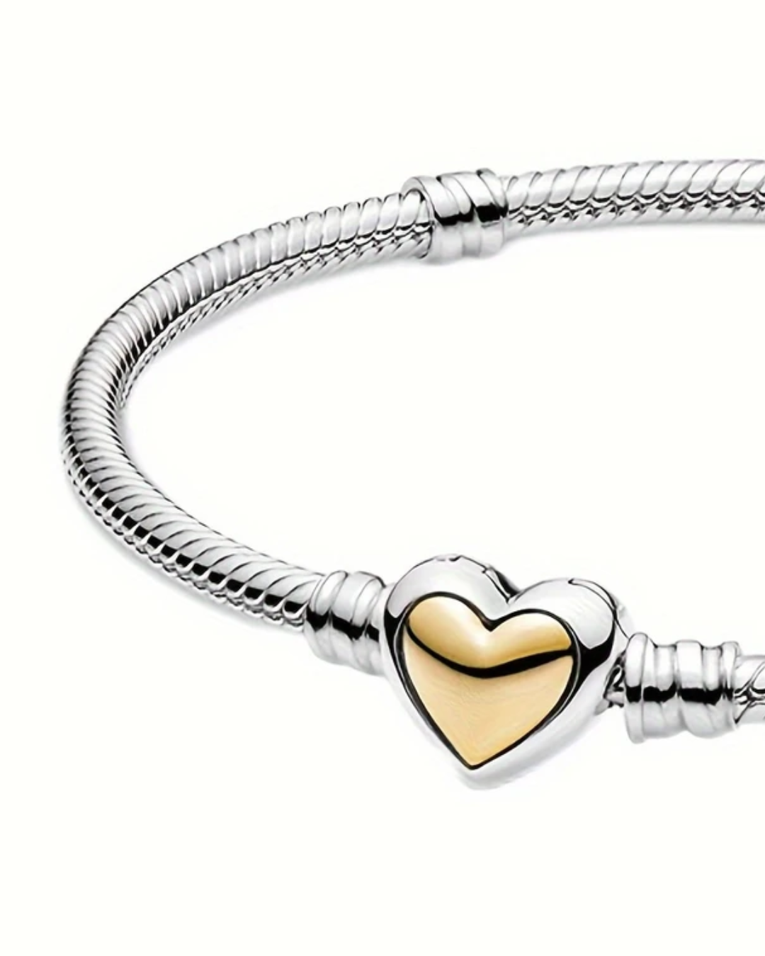 BRAZALETE DISEÑO SEMI RIGIDO CON BROCHE CORAZON - PRE ORDEN