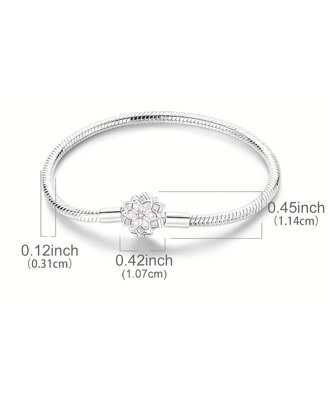 BRAZALETE DISEÑO SEMI RIGIDO CON BROCHE FLOR - PRE ORDEN