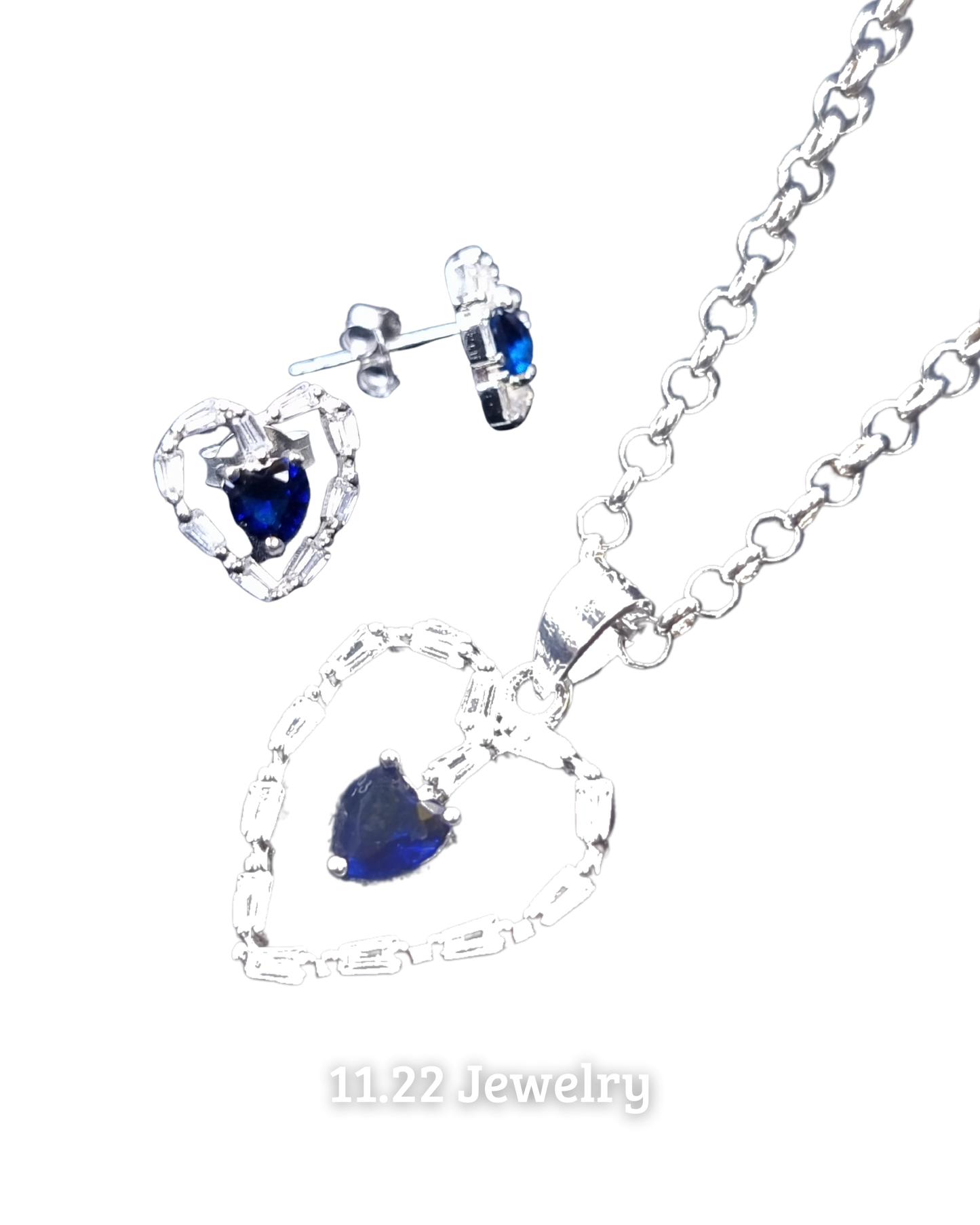SET CORAZON CIRCON AZUL