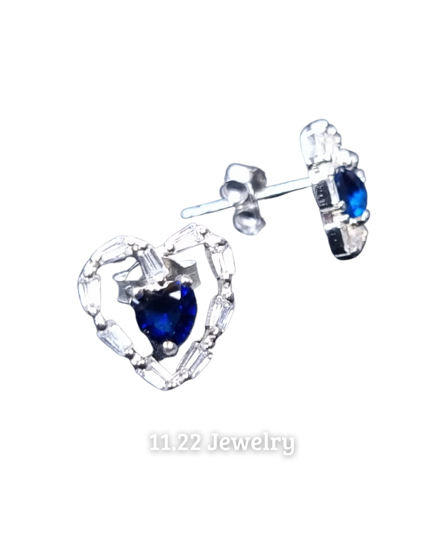 SET CORAZON CIRCON AZUL