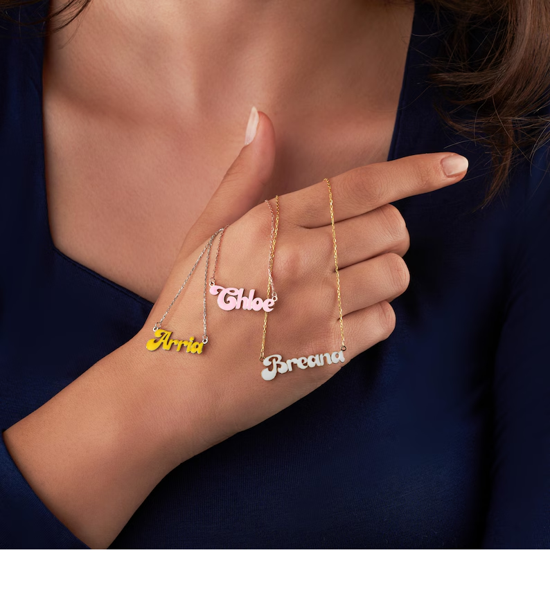 Collar con nombre y color para bebe y niños