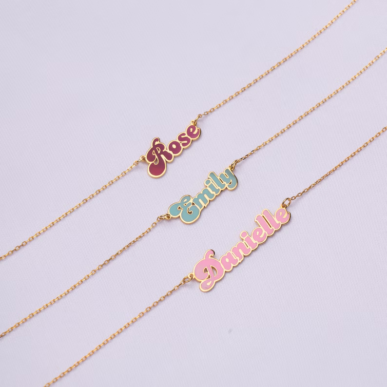 Collar con nombre y color para bebe y niños