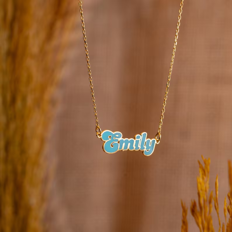 Collar con nombre y color para bebe y niños
