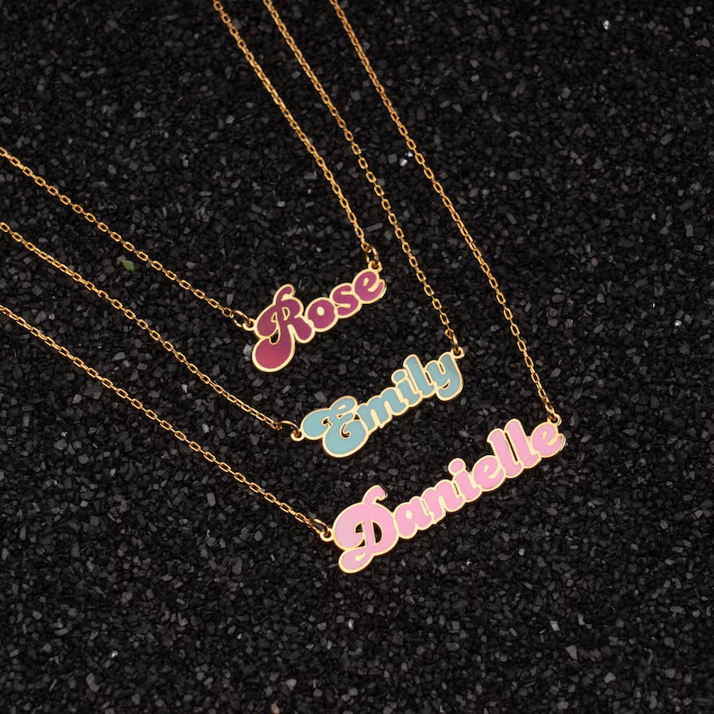 Collar con nombre y color para bebe y niños