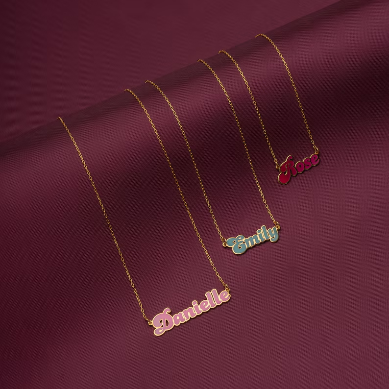 Collar con nombre y color para bebe y niños