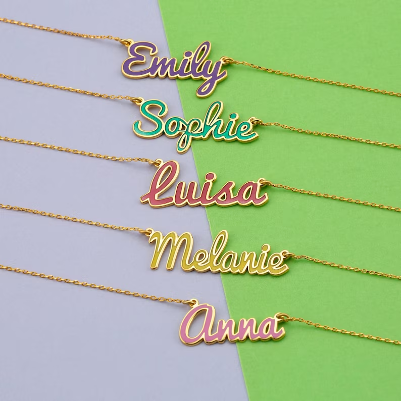 Collar con nombre y color para bebe y niños