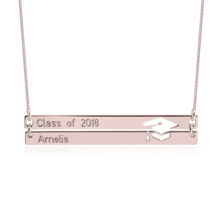Collar doble placa con birrete calado