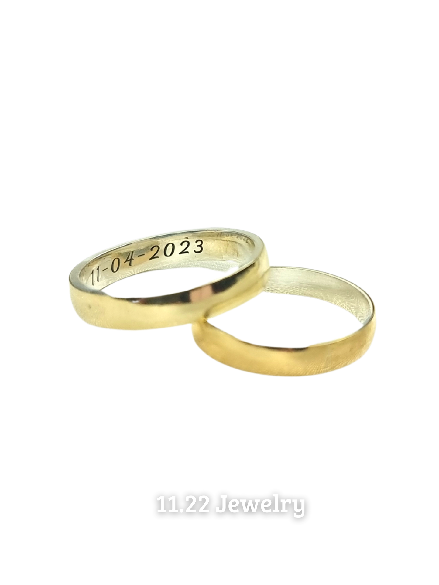 Anillos para pareja con lamina de oro