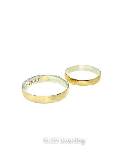 Anillos para pareja con lamina de oro