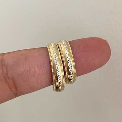 Anillos plata + lámina de oro 18k