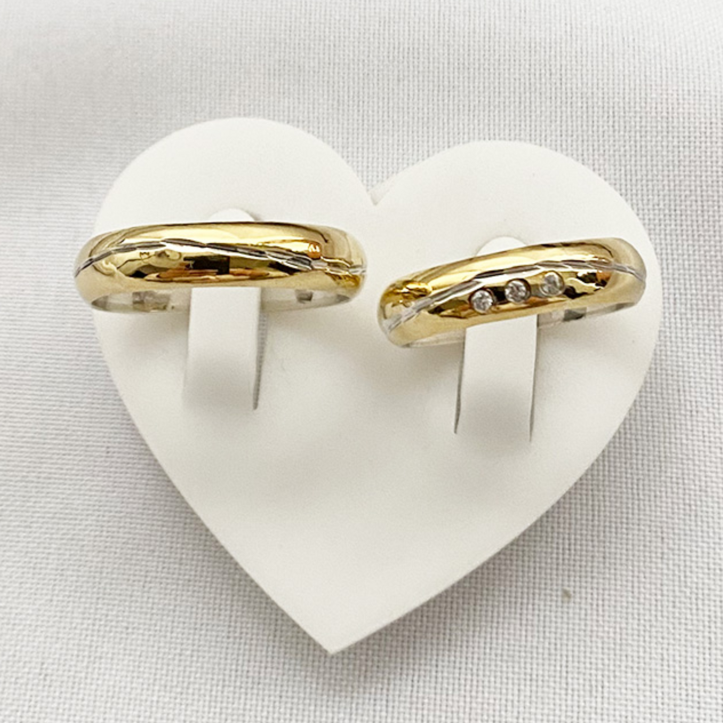 Anillos plata + lámina de oro 18k