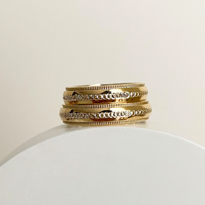 Anillos plata + lámina de oro 18k