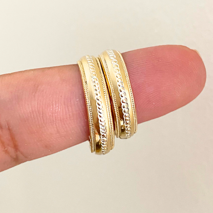 Anillos plata + lámina de oro 18k