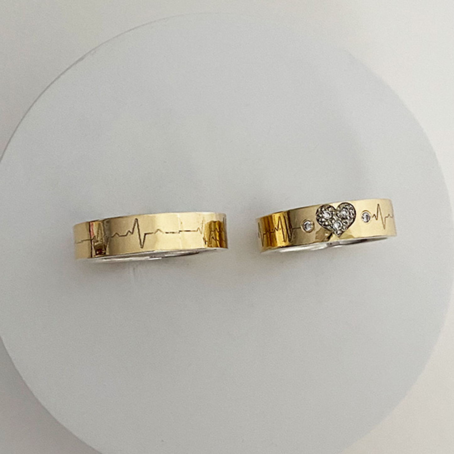 Anillos plata + lámina de oro 18k