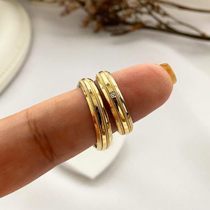 Anillos plata + lámina de oro 18k