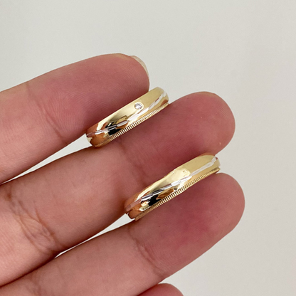 Anillos plata + lámina de oro 18k