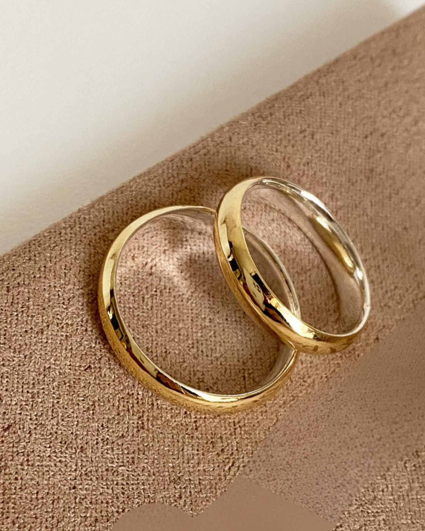 Anillos plata + lámina de oro 18k