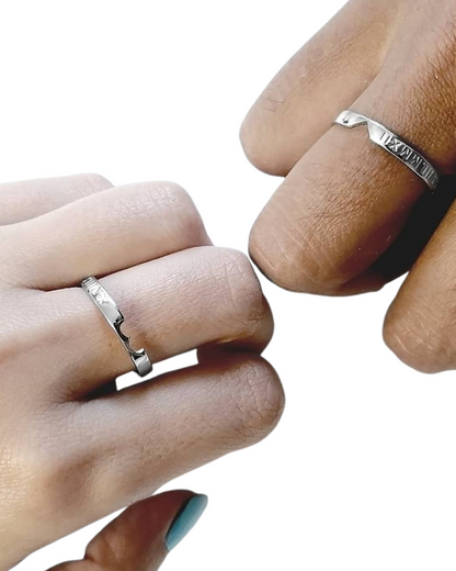 DUO DE ANILLOS CORAZON PARTIDO