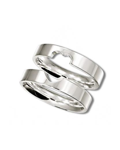 DUO DE ANILLOS CORAZON PARTIDO